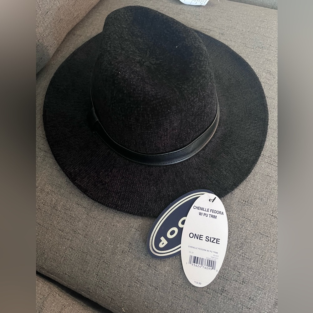 Brand new with tag black chenille fedora….